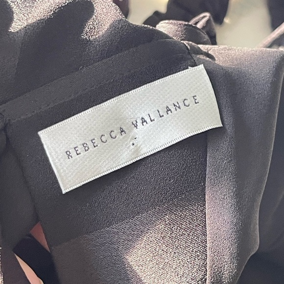 REBECCA VALLANCE Dolores Striped Satin Camisole Bias Straight Neck Ruffle Sz XS - Picture 7 of 12